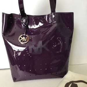 Michael Kors patent leather tote bag